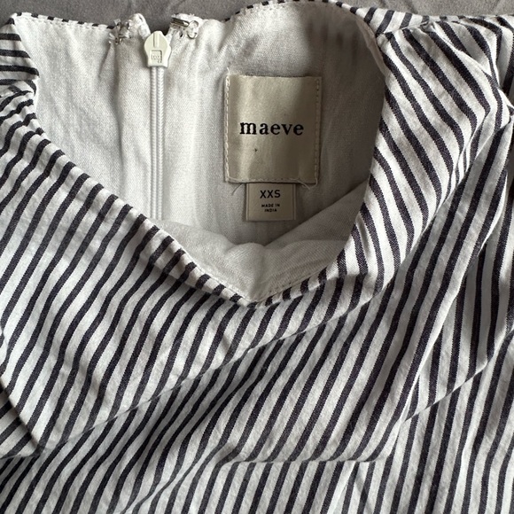 Maeve Black and White Striped Blouse - Picture 2 of 6